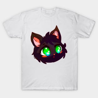 Black cat with green eyes T-Shirt